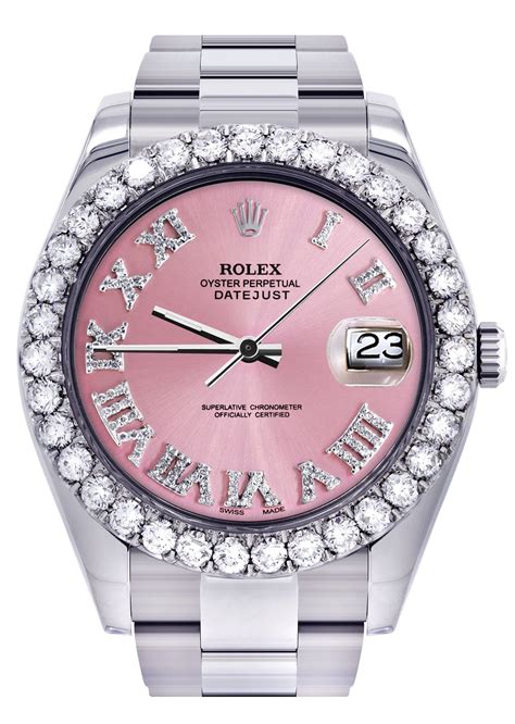 rolex pink roman dial